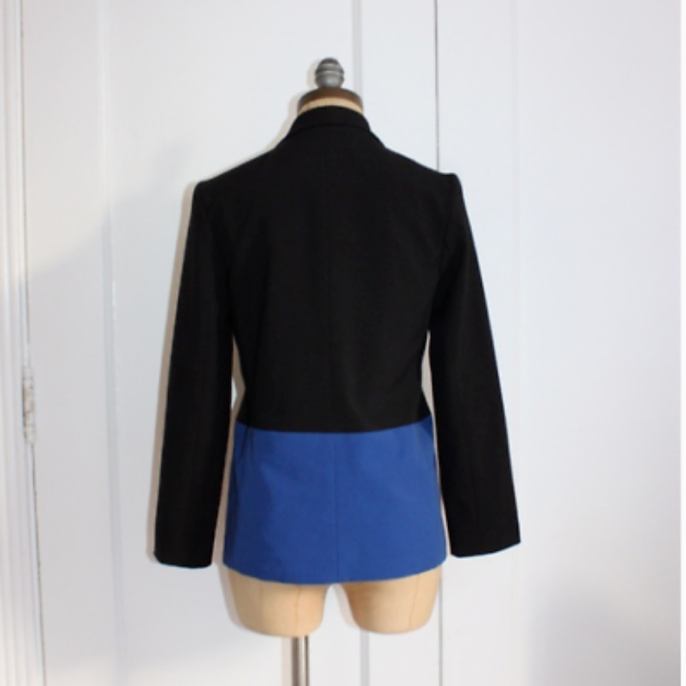 Aqua Black/blue Colorblock Suit Jacket Blazer Sz 8